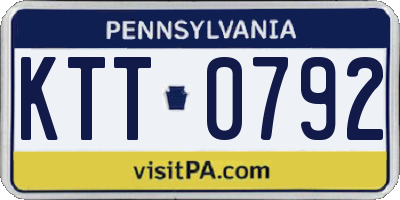 PA license plate KTT0792