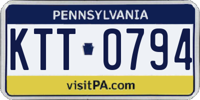 PA license plate KTT0794