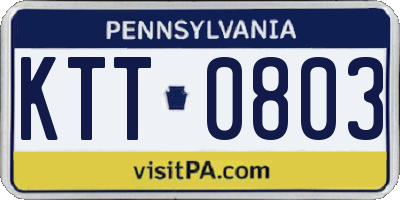 PA license plate KTT0803