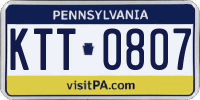 PA license plate KTT0807