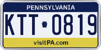 PA license plate KTT0819