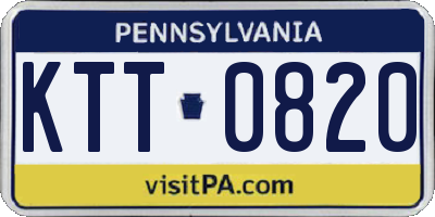 PA license plate KTT0820