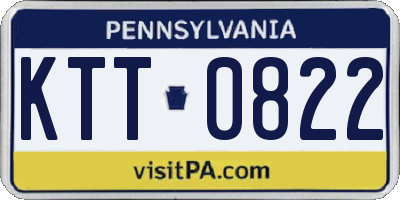 PA license plate KTT0822