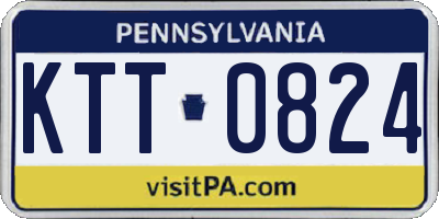 PA license plate KTT0824