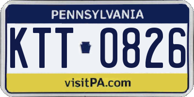 PA license plate KTT0826
