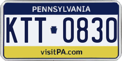 PA license plate KTT0830