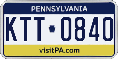 PA license plate KTT0840