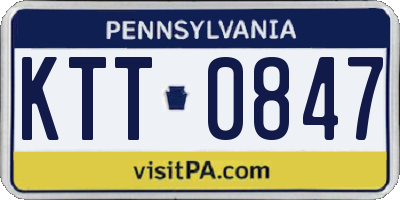 PA license plate KTT0847