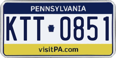 PA license plate KTT0851