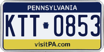 PA license plate KTT0853