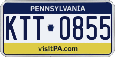 PA license plate KTT0855