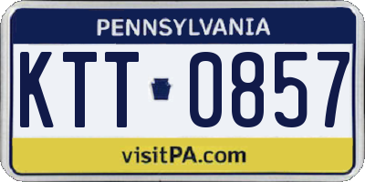 PA license plate KTT0857