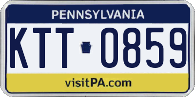 PA license plate KTT0859