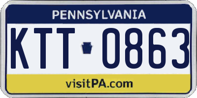 PA license plate KTT0863