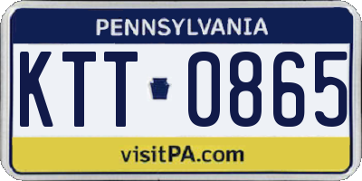 PA license plate KTT0865
