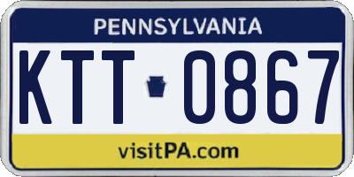 PA license plate KTT0867