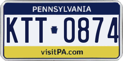 PA license plate KTT0874
