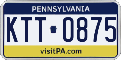 PA license plate KTT0875