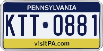 PA license plate KTT0881