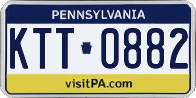 PA license plate KTT0882