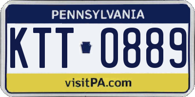 PA license plate KTT0889