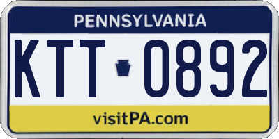 PA license plate KTT0892