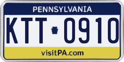 PA license plate KTT0910