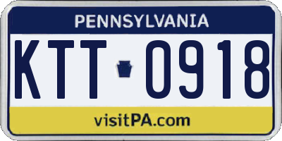 PA license plate KTT0918