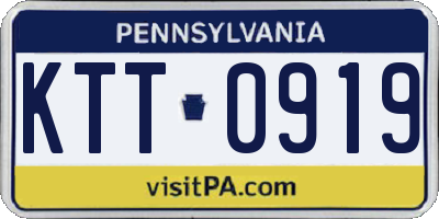 PA license plate KTT0919
