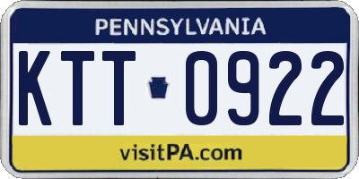 PA license plate KTT0922