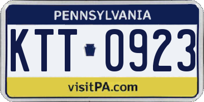 PA license plate KTT0923