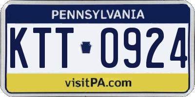 PA license plate KTT0924