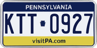 PA license plate KTT0927