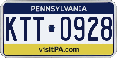 PA license plate KTT0928