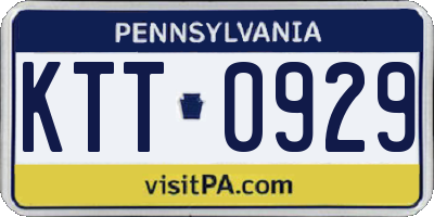 PA license plate KTT0929