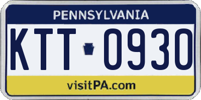 PA license plate KTT0930