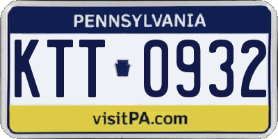 PA license plate KTT0932