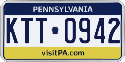 PA license plate KTT0942