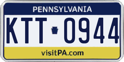 PA license plate KTT0944