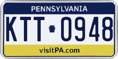 PA license plate KTT0948