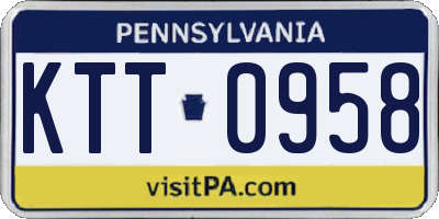 PA license plate KTT0958