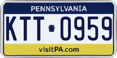 PA license plate KTT0959