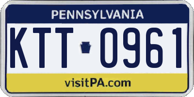 PA license plate KTT0961