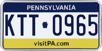 PA license plate KTT0965