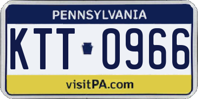 PA license plate KTT0966