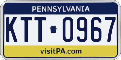 PA license plate KTT0967