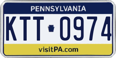 PA license plate KTT0974