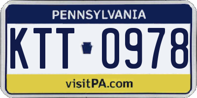 PA license plate KTT0978