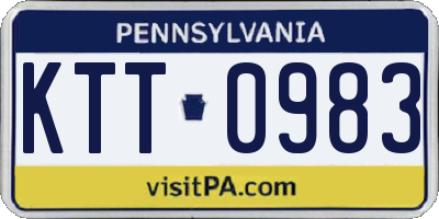 PA license plate KTT0983