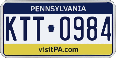 PA license plate KTT0984
